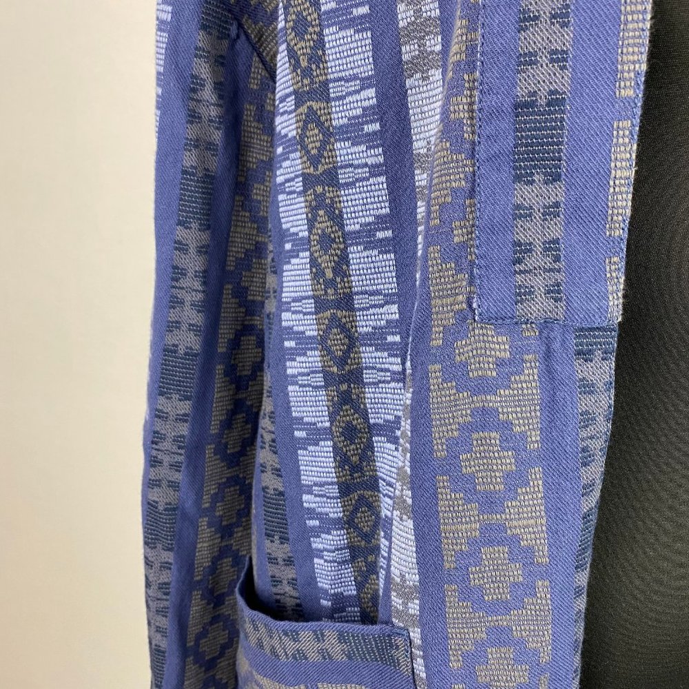 Ae M Patterned Open Front Cardigan Top Pockets - image 6